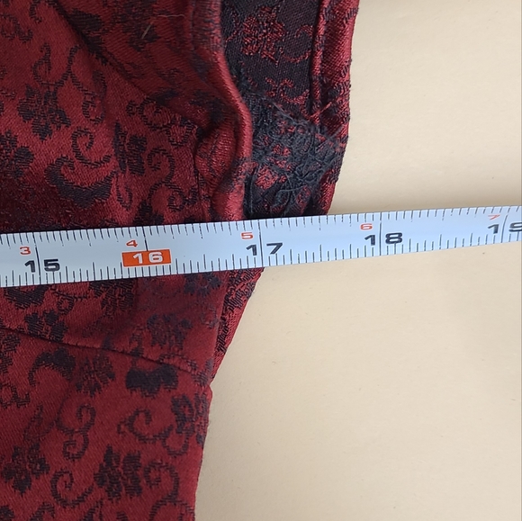 Vintage Harlow Nites Red Brocaid Maxi Dress size 10 - Picture 10 of 12
